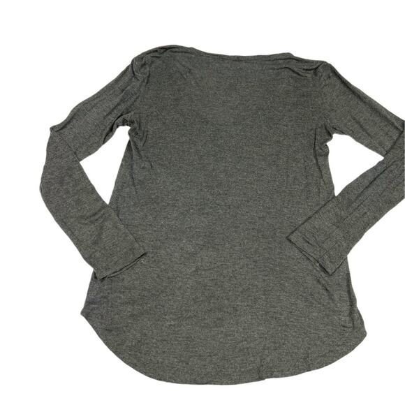 Aritzia Talula Shirt Grey Long Sleeve Scoop Neck Women's XS Casual Top Neutral - Picture 11 of 11